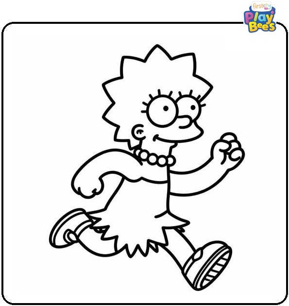 Lisa Simpson Running Coloring Page