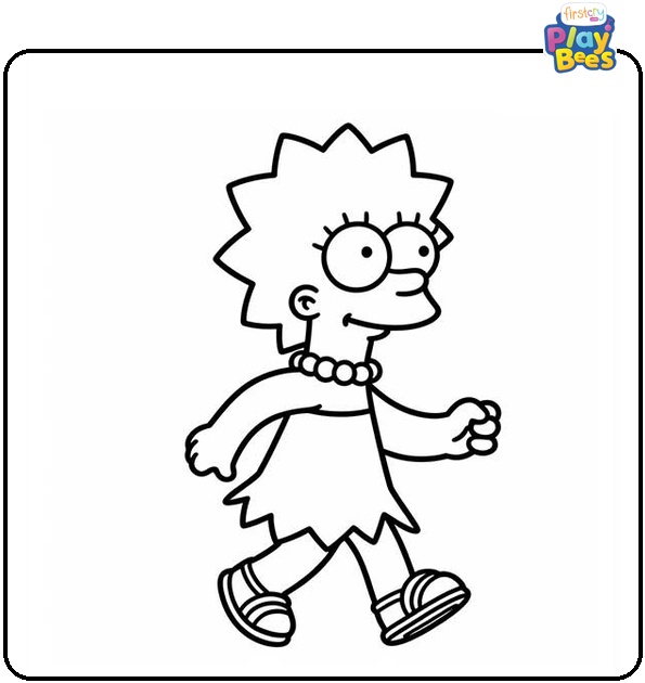 Lisa Simpson Walking Coloring Page