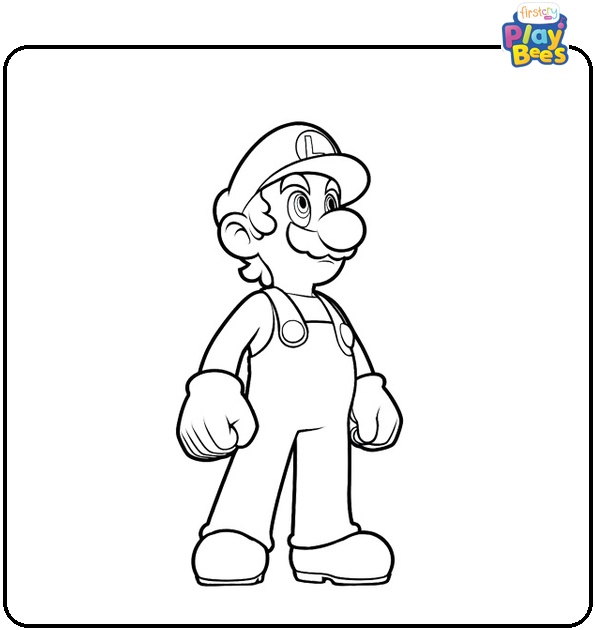 Luigi Looks into the Distance Coloring Page