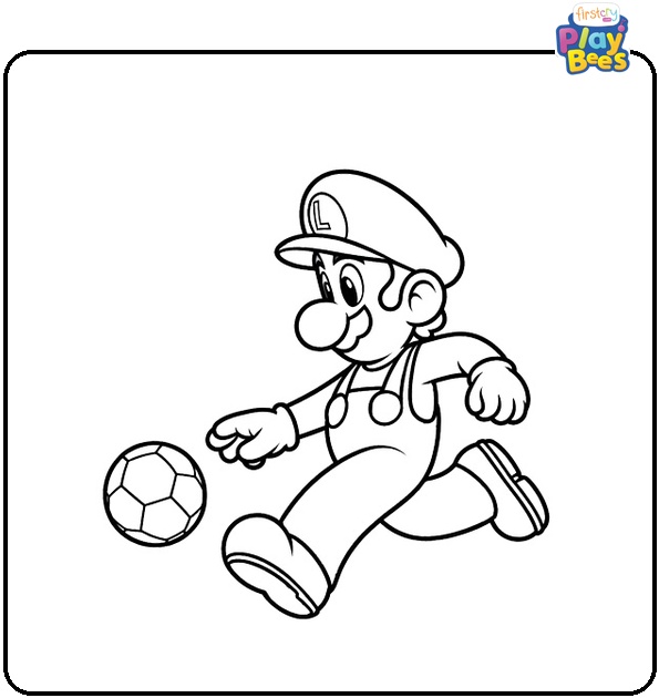 Luigi Playing a Ball Coloring Page