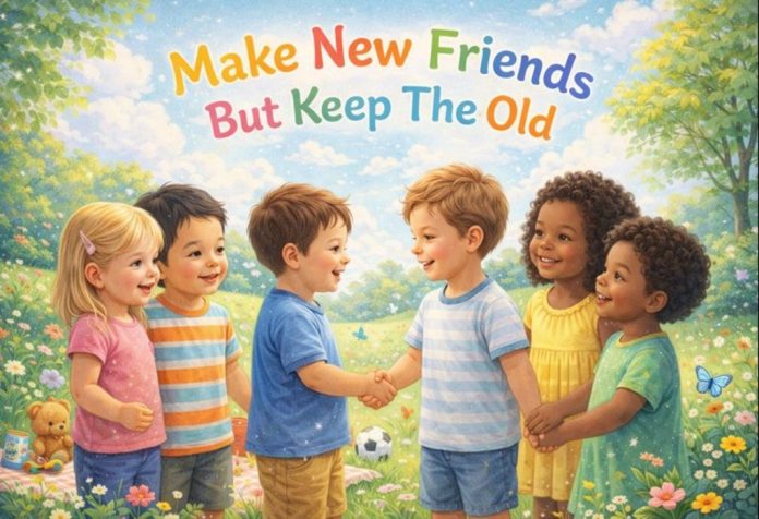 Make New Friends But Keep The Old Nursery Rhyme With Lyrics