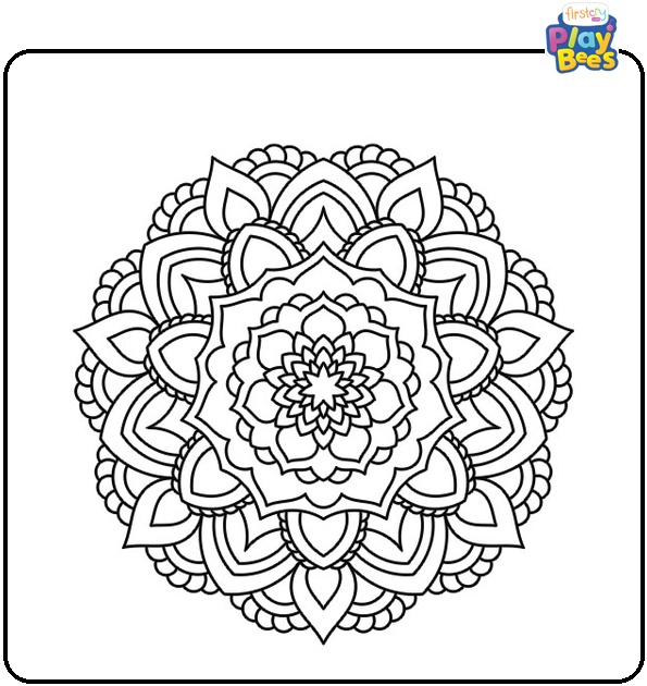 Mandala Rangoli Coloring Page