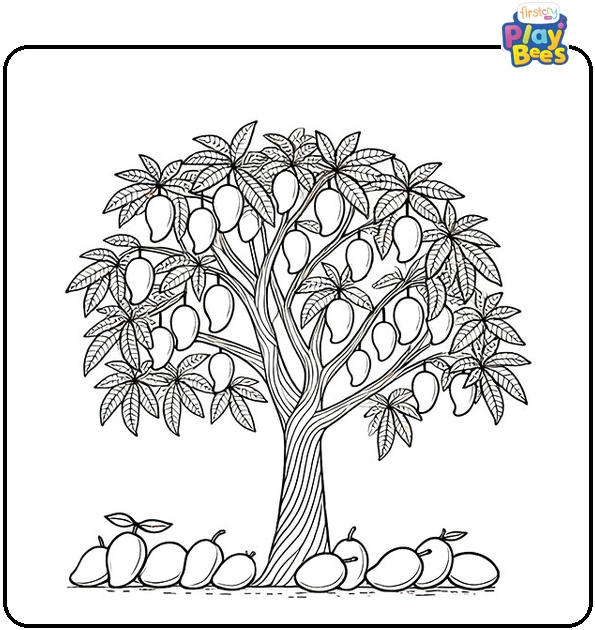 Mango Tree Coloring Page Mango Tree Coloring Page
