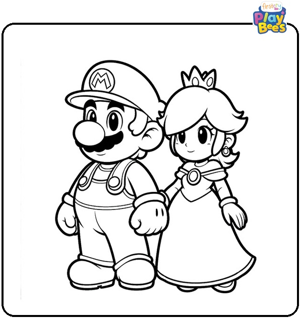 Mario And Rosalina Coloring Page
