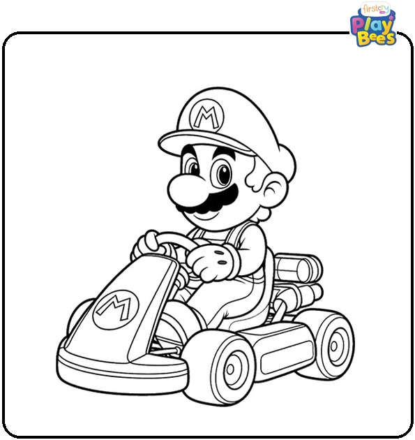 Mario Kart Coloring Page
