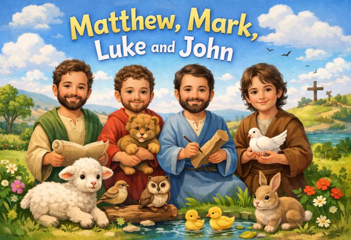 Matthew, Mark, Luke and John Nursery Rhyme With Lyrics