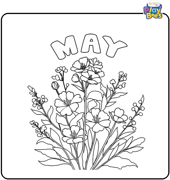 May Flowers Coloring Page