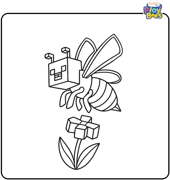 Minecraft Bees Coloring Page