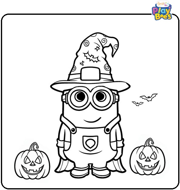 Minion Halloween Coloring Page