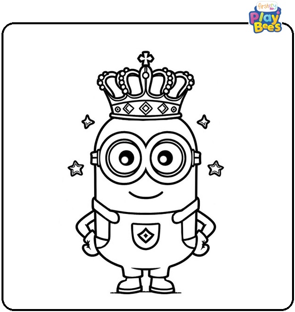 Minion with the Crown Coloring Page
