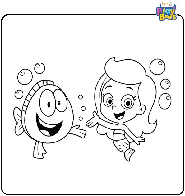 Molly with Mr Grouper Coloring Page Molly with Mr Grouper Coloring Page
