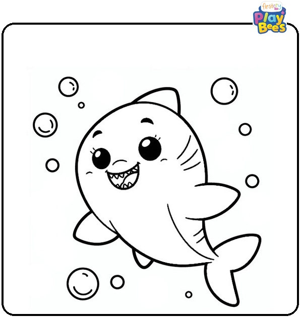 Mommy Shark Colouring Page