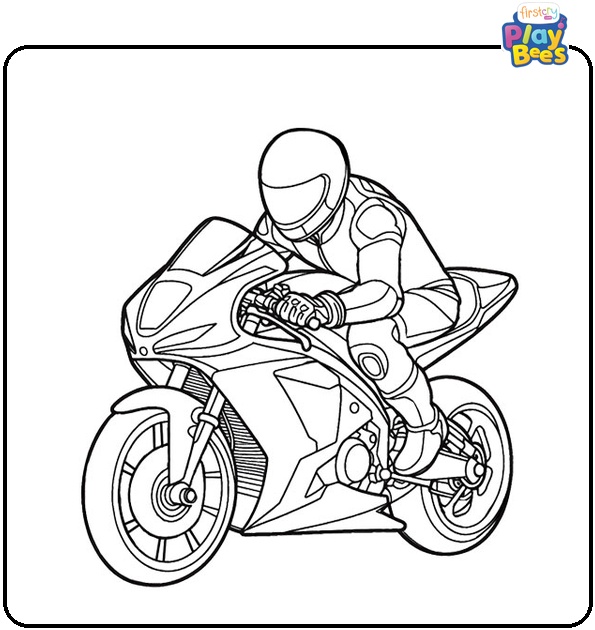 Motorcycle Racer Coloring Page