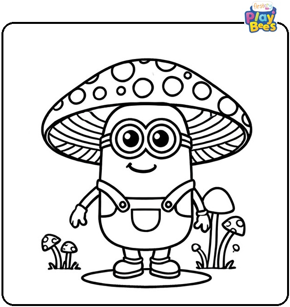 Mushroom Minion Coloring Page