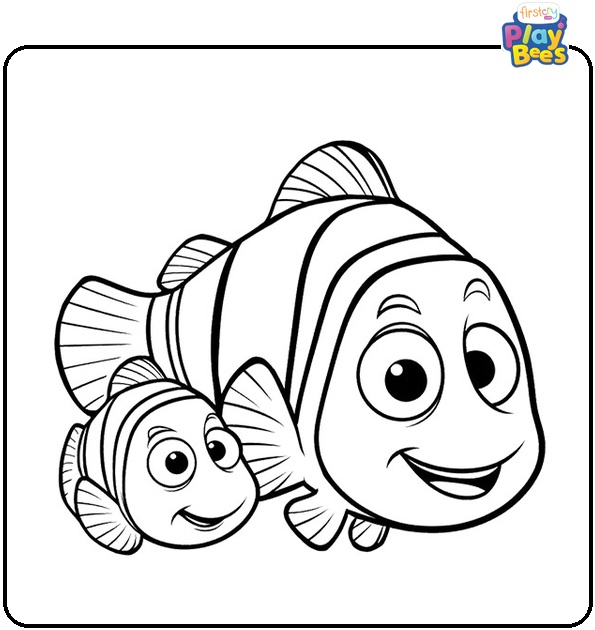Nemo and Marlin Coloring Page