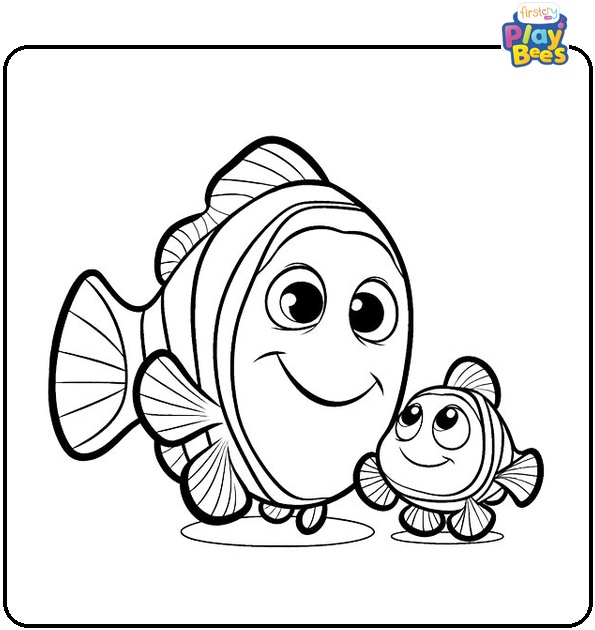 Nemo and Mom Coloring Page