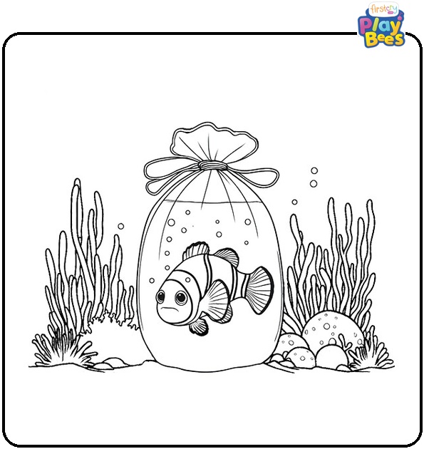 Nemo in a Bag Coloring Page