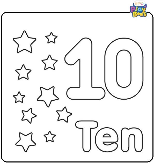 Number 10 Coloring Page