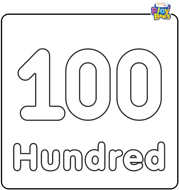 Number 100 Coloring Page