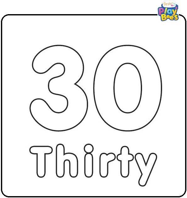 Number 30 Coloring Page