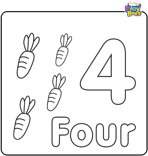 Number 4 Coloring Page