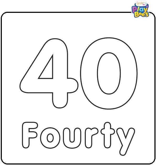 Number 40 Coloring Page