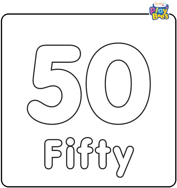 Number 50 Coloring Page