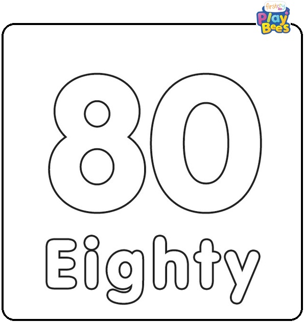 Number 80 Coloring Page