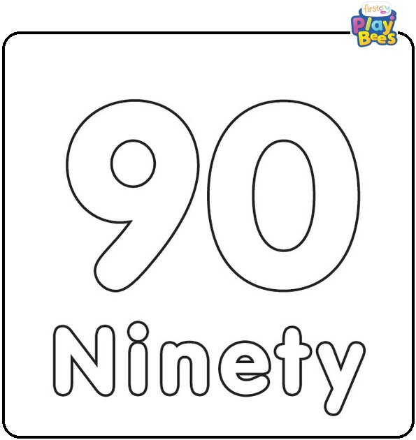 Number 90 Coloring Page