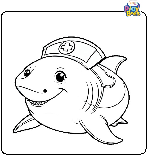 Nurse Shark Colouring Page