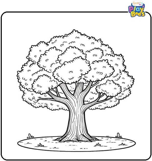 Oak Tree Coloring Page Oak Tree Coloring Page
