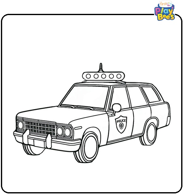 Old Police Car Coloring Page