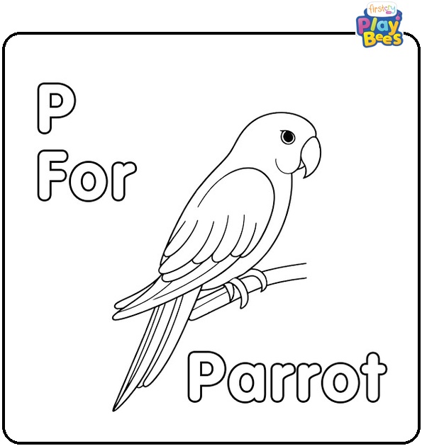 P is for Parrot Coloring Page P is for Parrot Coloring Page