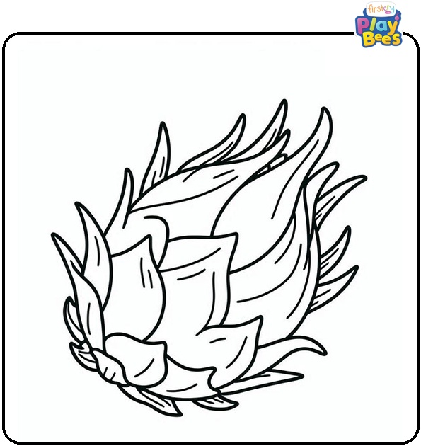 Pink Dragon Fruit Coloring Page