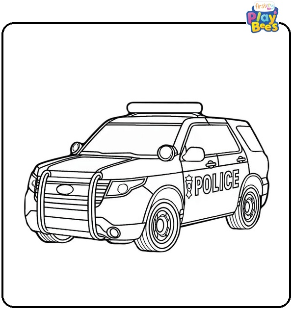 Police Car Coloring Page