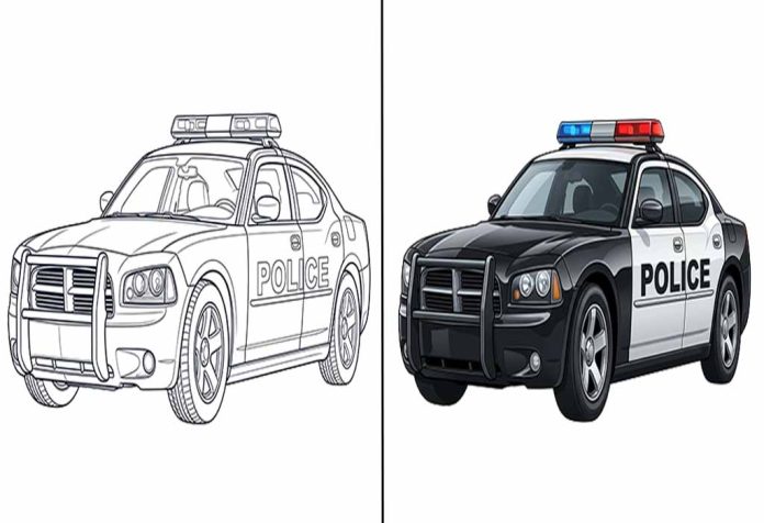 Police Car Coloring Pages – Free Printable Sheets & Pictures