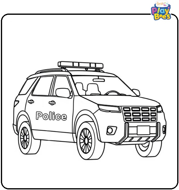 Police SUV Car Coloring Page