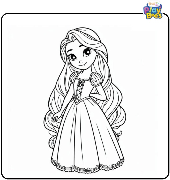 Princess Rapunzel Coloring Page Princess Rapunzel Coloring Page