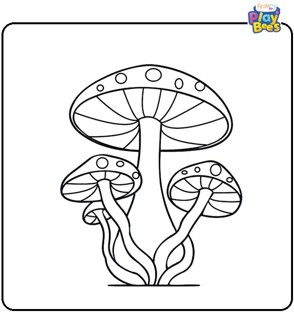 Psychedelic Mushroom Coloring Page