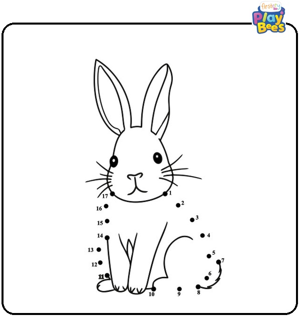 Rabbit Dot to Dot Coloring Page