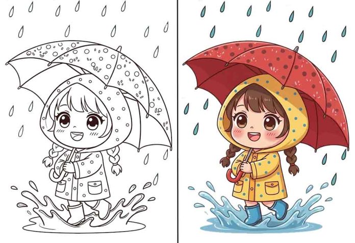 Rain Coloring Pages – Free Printable Sheets & Pictures
