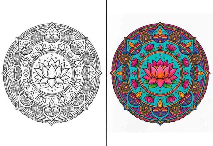 Rangoli Coloring Pages – Free Printable Sheets & Pictures