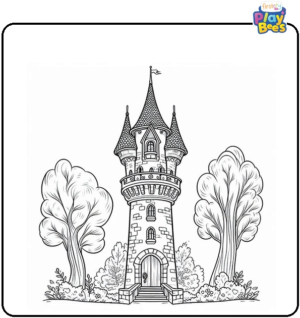 Rapunzel Tower Coloring Page Rapunzel Tower Coloring Page