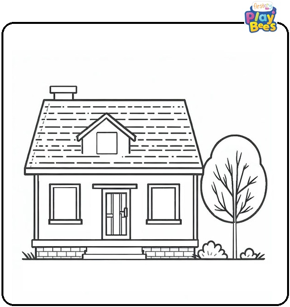 Realistic House Coloring Page