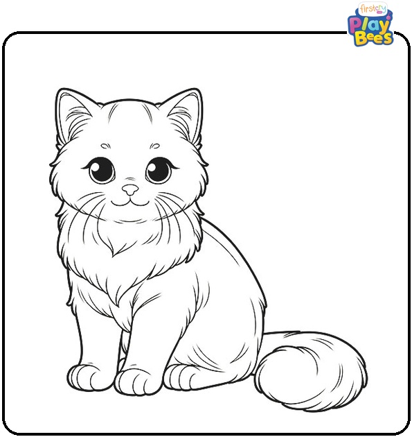 Realistic Kitten Colouring Page