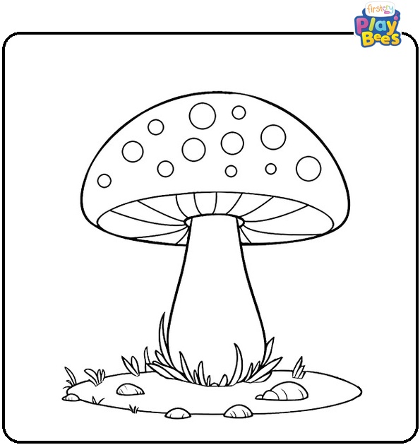 Realistic Mushroom Coloring Page