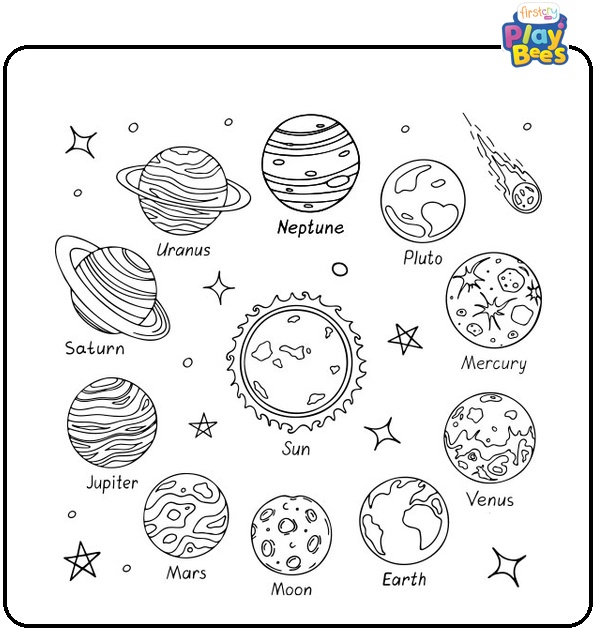 Realistic Solar System Coloring Page