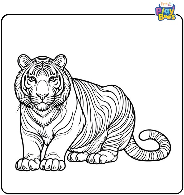 Realistic Tiger Coloring Page