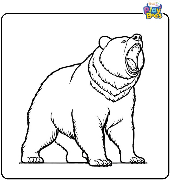 Roaring Bear Coloring Page
