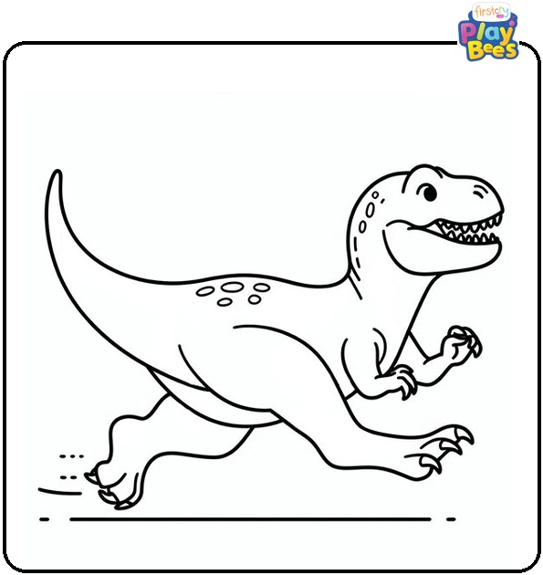 Running Tyrannosaurus Coloring Page